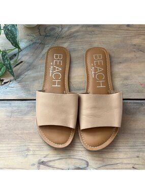 Beach by Matisse Cabana Slide Sandals Womens 9 Tan Leather